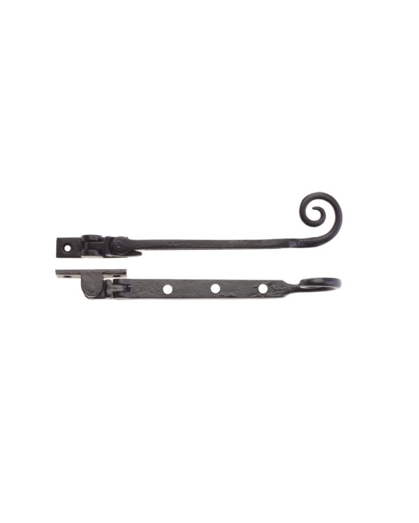 12" Curly Tail Black Window Stay